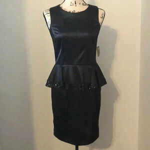 Taylor Black Peplum Dress